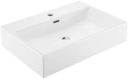 Claire 24" Rectangle Wall Mount Bathroom Sink in Glossy White by SwissMadison