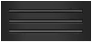 BUILDMART - 16x6 Modern AC Vent Cover - Decorative Black Aluminum Air Vent - by TexasBuildmart