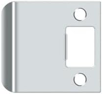 2-1/2 Height Extended Lip Square CORNERED Strike Plate Polished Chrome by Deltana
