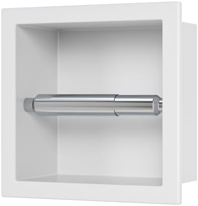 Neodrain White 304 Stainless Steel Recessed in Wall Toilet Paper Holder - Image 6