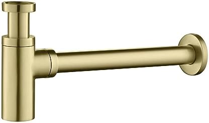 KIBI Round Bottle Trap for Bathroom Sink | Decorative Brass Basin Sink Waste by KIBI