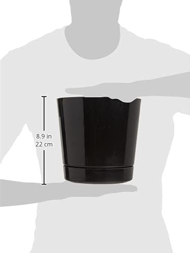 Novelty Majestic Full Depth Round Cylinder Pot, Glossy Black - Image 7