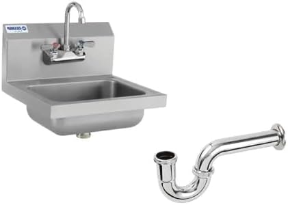 Kratos 13" Commercial Chrome Sink P-Trap Waste Drain No Overflow - Image 2