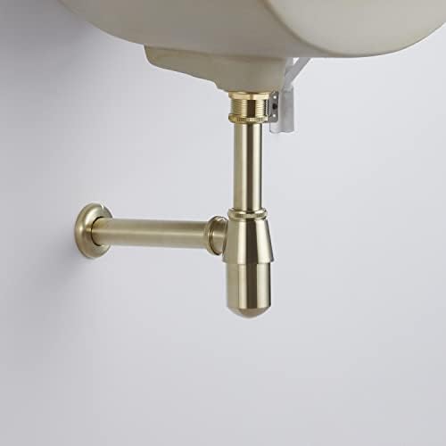 Bathroom Sink Stopper Bottle P Trap, Brass Core 1-1/4 inch Slip Inlet Drain - Image 2
