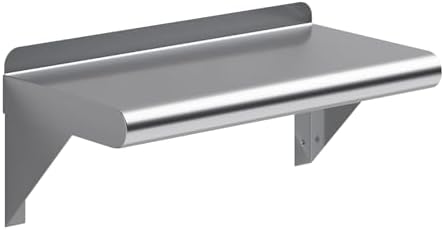 AmGood 16" Long X 8" Deep Stainless Steel Wall Shelf | NSF Certified | by AmGood