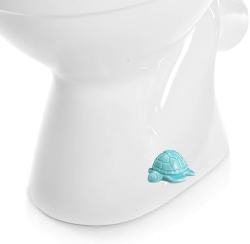 FillTouch Toilet Bolt Covers, Decorative Ceramic Caps, Turquoise Blue - Image 4
