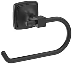 Amerock Stature 6-5/16" Matte Black Single Post Toilet Paper Holder by Amerock