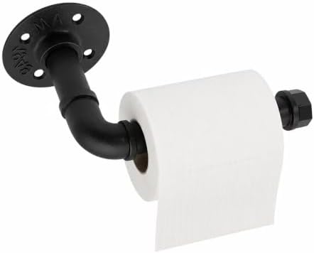Industrial Pipe Toilet Paper Holder, Heavy Duty Rustic Iron Rack by Aailitefa