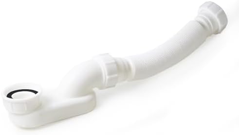 Low Profile 1 1/2" P Trap Flexible Bathtub & Shower Drain Pipe, Flat P Trap Kit by Azucyzi