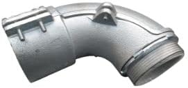 3" Flex 90-degree Connector, Squeeze-Type, Malleable Iron, Non-Insulated Throat by Unknown