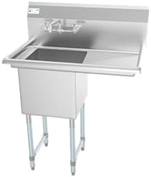 KoolMore 1 Compartment Stainless Steel NSF Commercial Kitchen Prep & Utility - Image 2