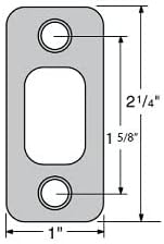 Deadbolt Strike Plate Door Backplate 1" x 2-1/4" Round Corner Satin Brushed - Image 2