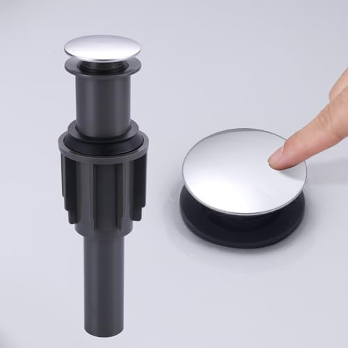 Bathroom Sink Drain Without Overflow, ARCORA Chrome Pop Up Drain by ARCORA