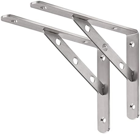 YUMORE 8 Inch Shelf Bracket, Heavy Duty L Bracket, 2 Pack by YUMORE