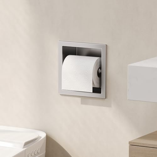 Neodrain Brushed 304 Stainless Steel Recessed in Wall Toilet Paper Holder by Neodrain
