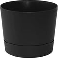 Root & Vessel Majestic Mid-Century Modern Low Profile Cylinder Pot, Matte Black by Novelty
