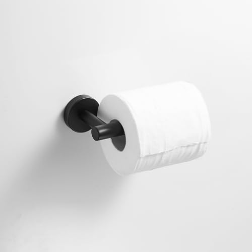 Leyden Matte Black Toilet Paper Holder and Hand Towel Holder, 2 Pieces Bathroom - Image 6
