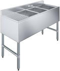 AmGood 48 in. x 18-3/4 in. Three Compartment Under Bar Sink by AmGood