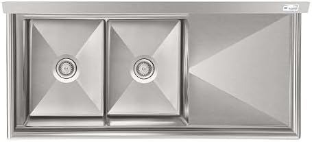 KoolMore 63 in. 18-Gauge 2-Compartment Commercial Sink - Image 6