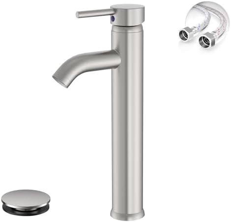 Brushed Nickel Bathroom Faucet, Vessel Sink Faucet by Greenspring