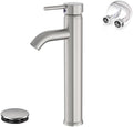 Brushed Nickel Bathroom Faucet, Vessel Sink Faucet by Greenspring