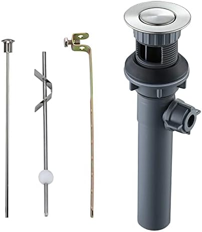 Bathroom Sink Drain with Lift Rod, Brushed Nickel Sink Drain with Overflow by ARCORA