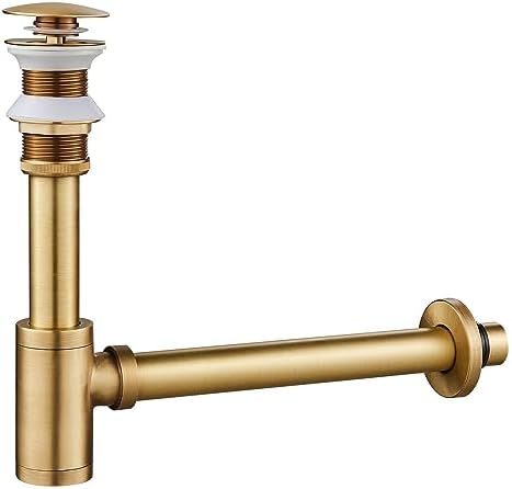 Solid Brass Bathroom Sink P-Trap Complete Set, Adjustable 1-1/4 Bottle Trap by DROPINKITCHENSINK