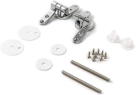 QWORK® Toilet Seat Hinge, Replacement Toilet Hinges Stainless Steel, 1 Pairs by QWORK
