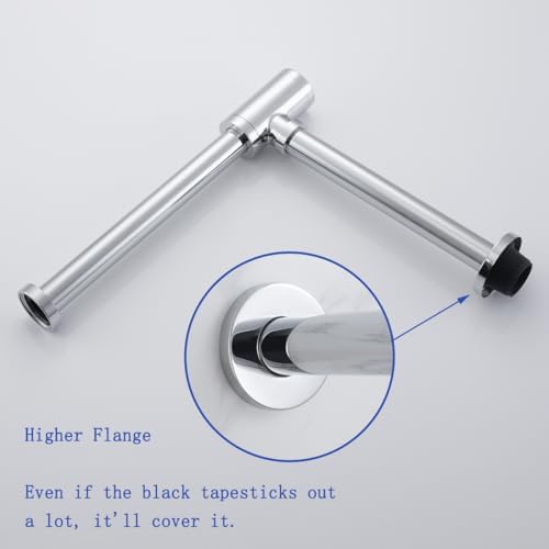 Bathroom Sink P-Trap Solid Brass 1-1/4 Bottle Trap Sink Drain Tube - Image 6