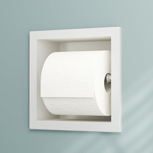 Neodrain White 304 Stainless Steel Recessed in Wall Toilet Paper Holder by Neodrain