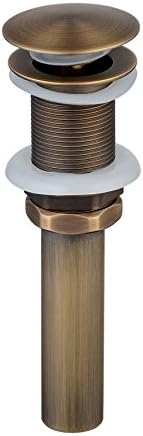 Antique Brass Pop Up Drain for Bathroom Vessel Sinks No Overflow by beelee