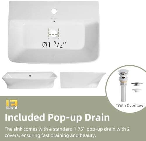 24"W x 17"D Wall Hung Sink - Image 2
