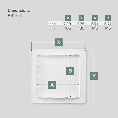 Vent Systems 6'' x 6'' Inch White Metal Access Panel - Image 2