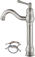 gotonovo Vintage Bathroom Vessel Sink Faucet, Brushed Nickel, No Drain by HOME