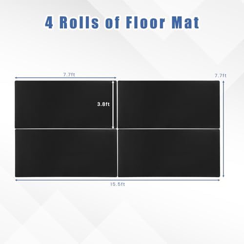 Tangkula 15.5 x 7.7 FT Garage Tool Mats Pack of 4, 7 mm Thickened PE Mechanic - Image 5