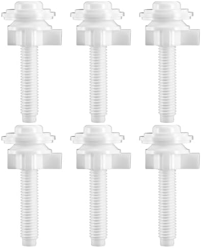 6 Pcs Toilet Seat Screws Replacement Kit, Plastic Toilet Seat Bolt and Nut by Unknown