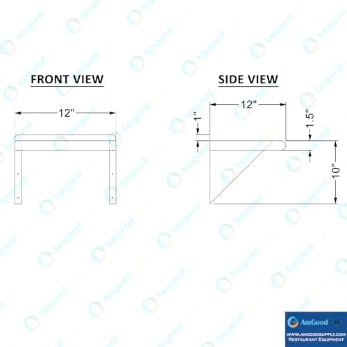 AmGood 12 in. x 12 in. Stainless Steel Wall Mount Shelf - Image 5