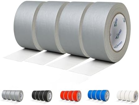 Gaffers Tape Gray 4 Pack Bulk Heavy Duty, Non-Reflective No Residue Hand Tear by FetefestforTapes