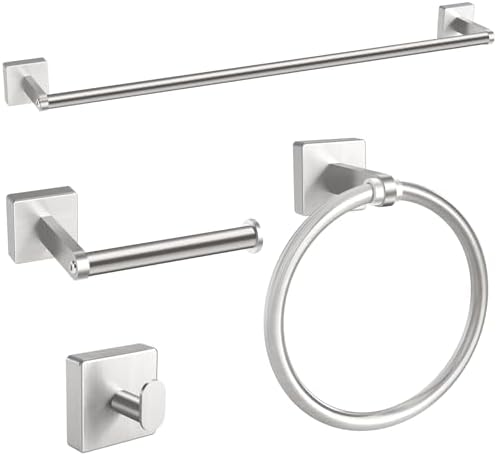 KLJKPA Brushed Nickel Bathroom Hardware Set, 24 inch Bathroom Towel Holder by KLJKPA