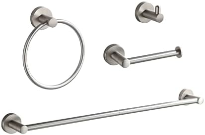 BGL Bathroom Accessory Set, 4-Piece Brushed Nickel Towel Racks by BGL