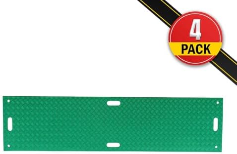 4 Pack 2' x 8' Green Ground Protection Mats w/Double Sided Diamond Plated Tread - Image 5