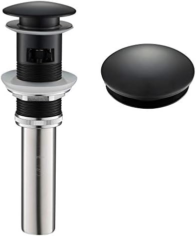 KRAUS Pop-Up Drain with Overflow in Matte Black by Unknown