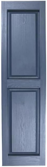 Homeside Raised Panel Vinyl Shutter 1 Pair 14-1/2in. x 75in. 610 Indigo Blue - Image 3