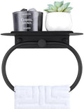 Suyar Oval Towel Ring with Shelf, Bathroom Hand Towel Holder Matte Black by Suyar