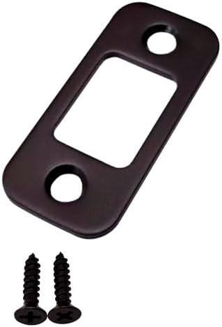 Solid Brass Deadbolt Strike Plate, Door Backplate, Round Corner, Oil-Rubbed by QCAAHardware