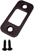 Solid Brass Deadbolt Strike Plate, Door Backplate, Round Corner, Oil-Rubbed by QCAAHardware