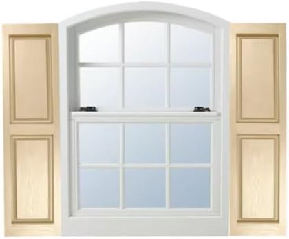 Homeside Raised Panel Vinyl Shutter 1 Pair 14-1/2in. x 55in. 730 Sandstone - Image 2