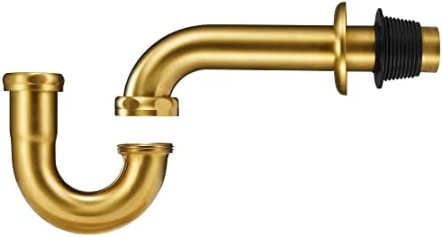 18 Gauge Solid Brass P-Trap 1 1/4” OD, Heavy Duty Brass Tubular J Bend Pipe - Image 4