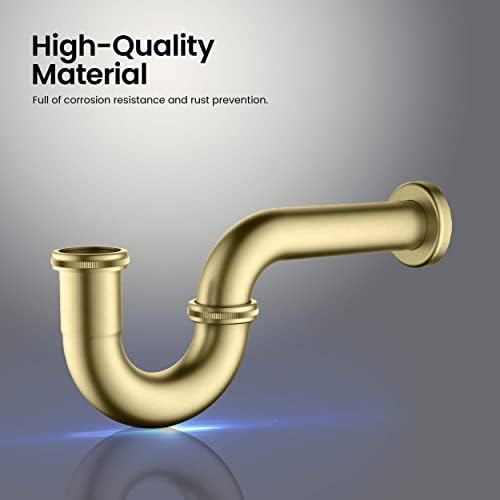 KIBI Bottle P-Trap for Bathroom Sink, 1.5-inch | Decorative Brass Waste Drain - Image 3