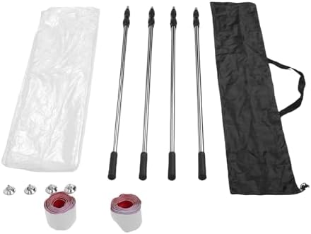 Fockety 4 Pack Dust Barrier Poles, Retractable Zipper Wall Pole Kit by Unknown